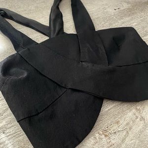 Black Strap Crop Top